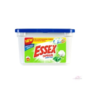 ESSEX Απορρυπαντικό Πλυντηρίου Ρούχων Cotton Fresh 16κάψουλες