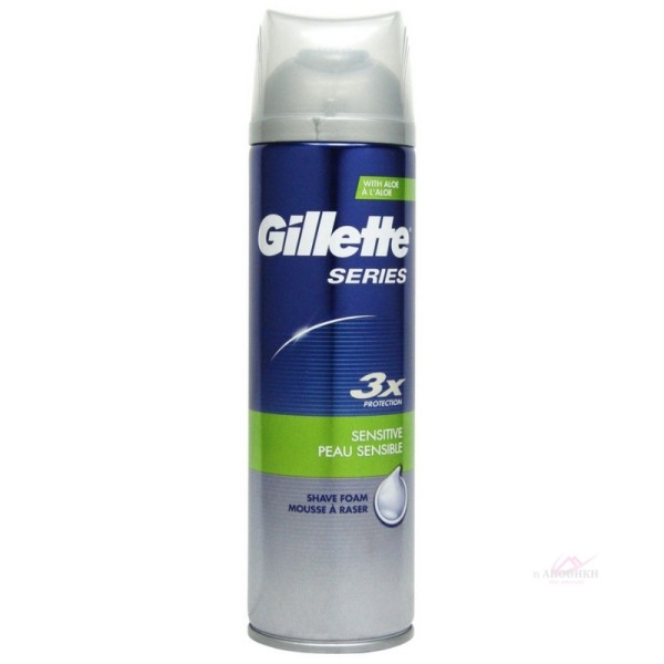 GILLETTE Series Aφρός Ξυρίσματος 3x Protection Sensitive για Ευαίσθητες Επιδερμίδες με Αλόη 200ml  ΥΓΙΕΙΝΗ & ΟΜΟΡΦΙΑ 